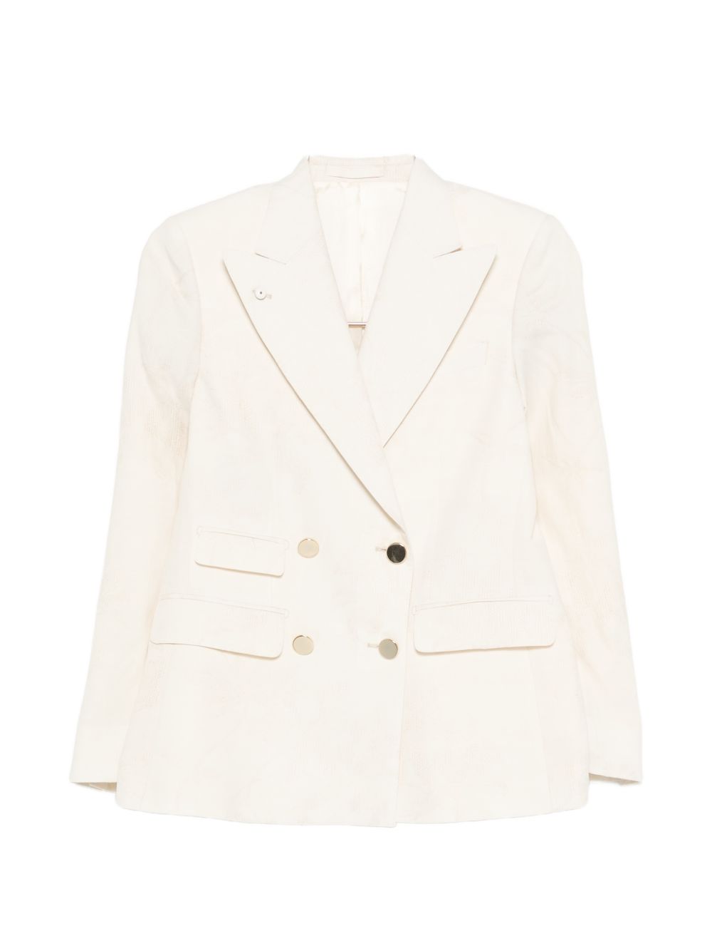 Linen blend double-breasted jacket