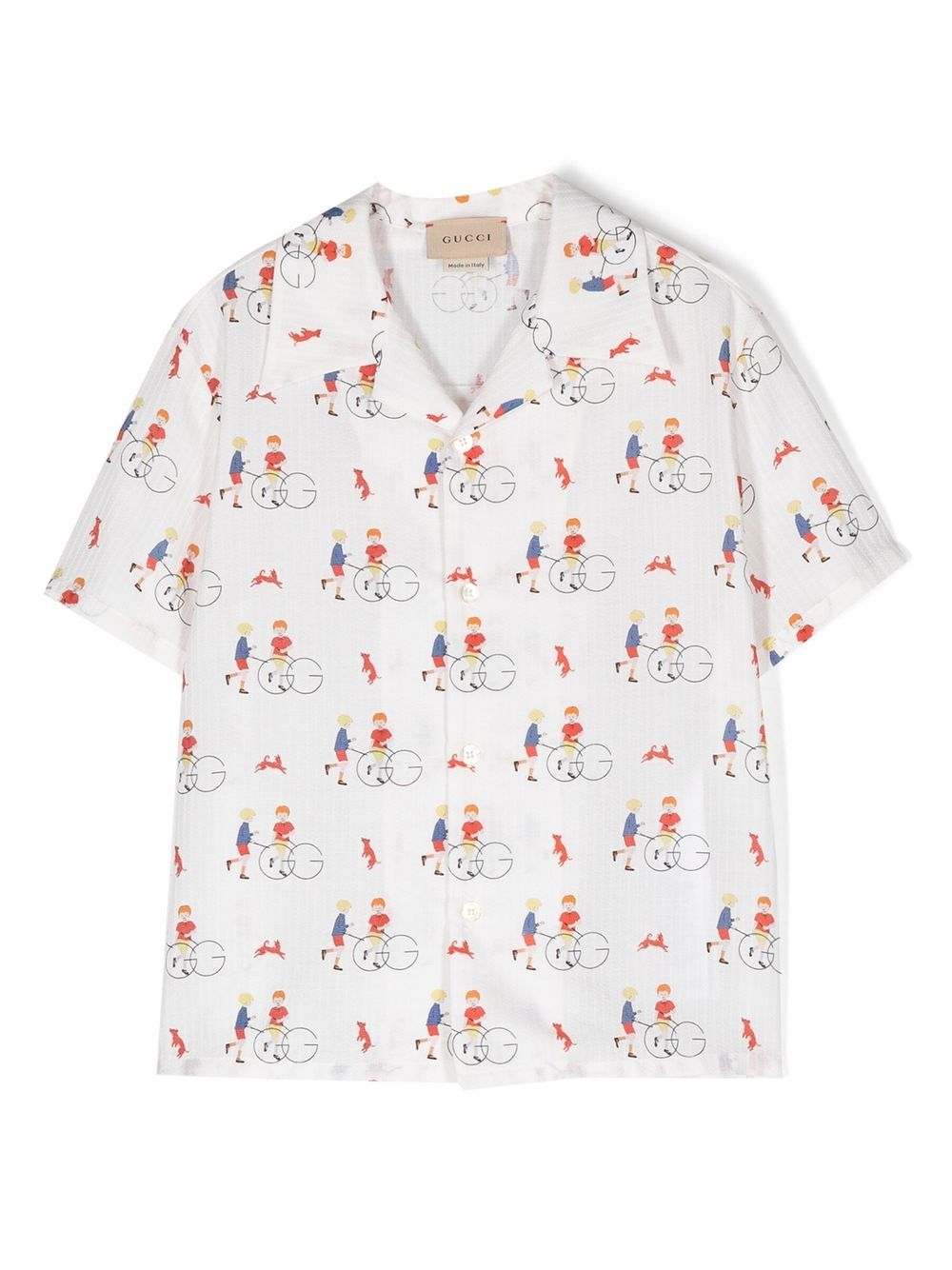 Short-sleeve graphic-print shirt - Neutrals