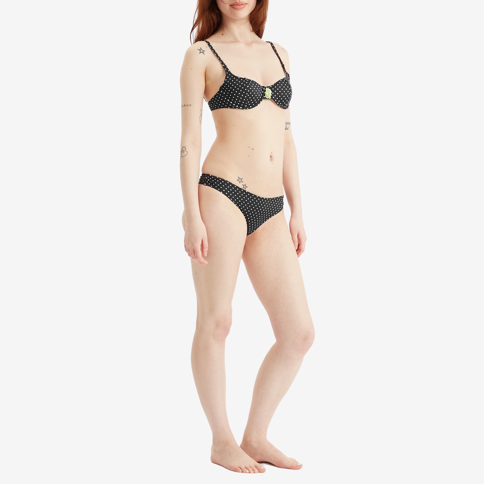 Fruity Booty Women's Carmen Bikini Top in Black/White