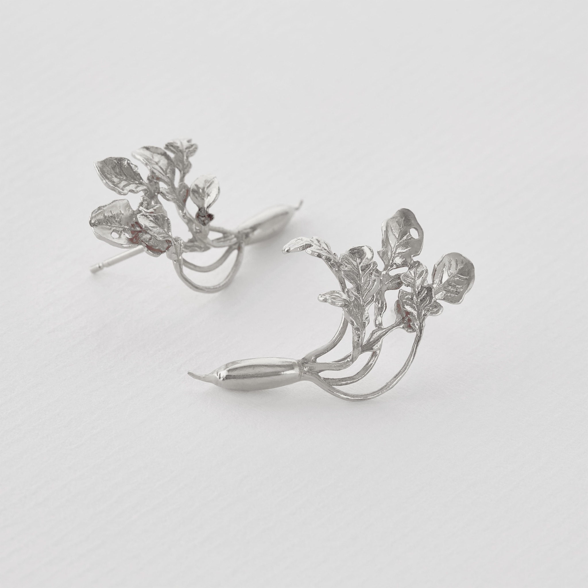 French Radish Stud Earrings Silver Jewellery