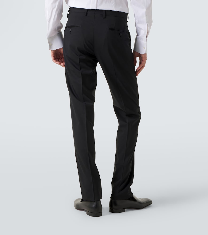 Wool and silk-blend tuxedo pants