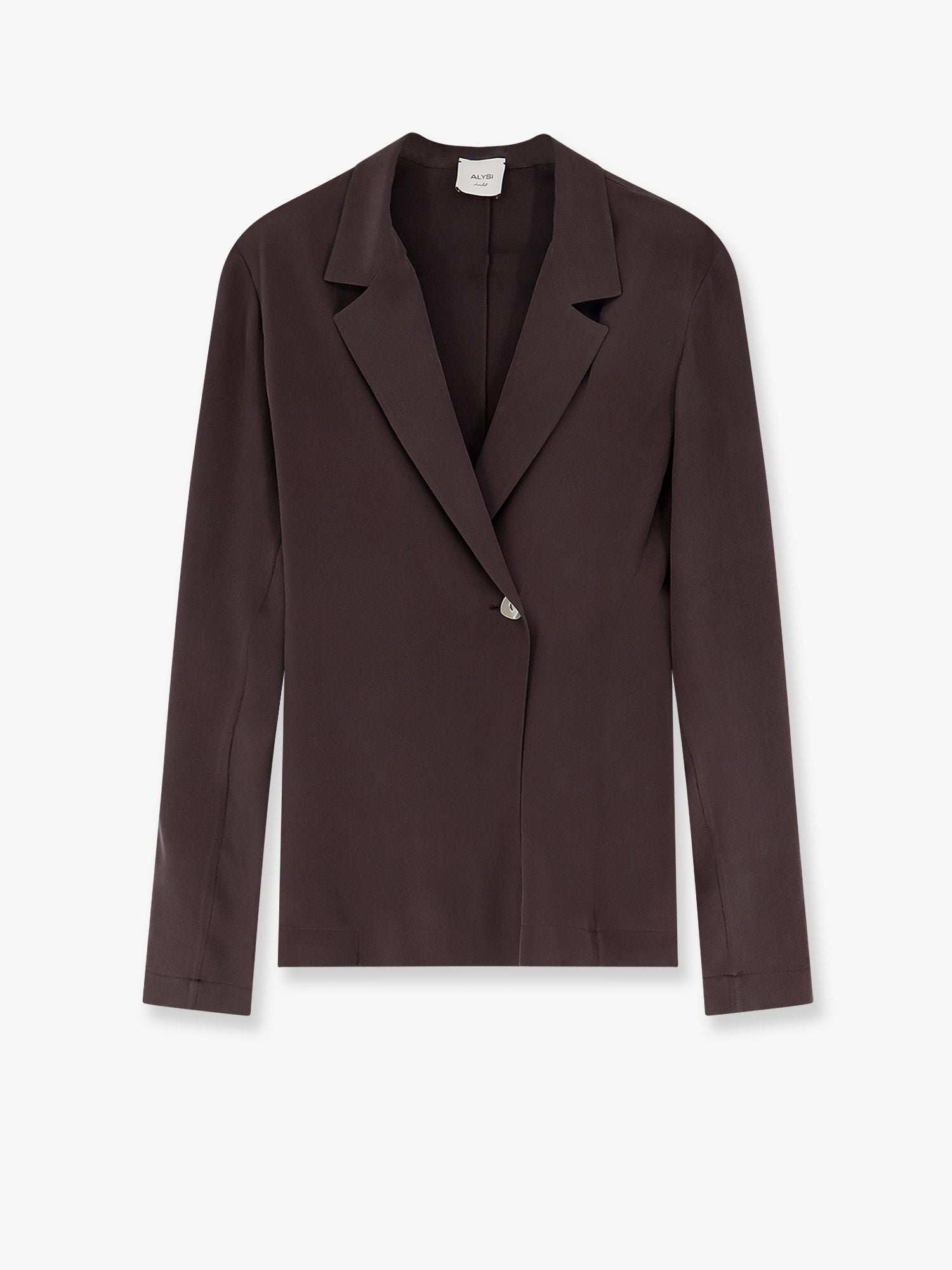 Loose Silk Blazer — Brown