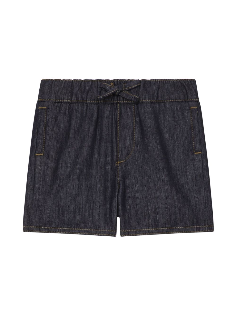 Drawstring-fastening cotton shorts - Blue