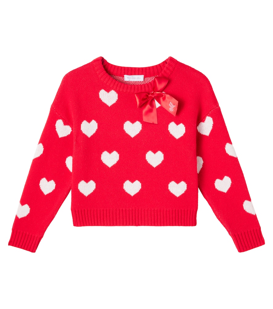 Printed cotton and wool sweater