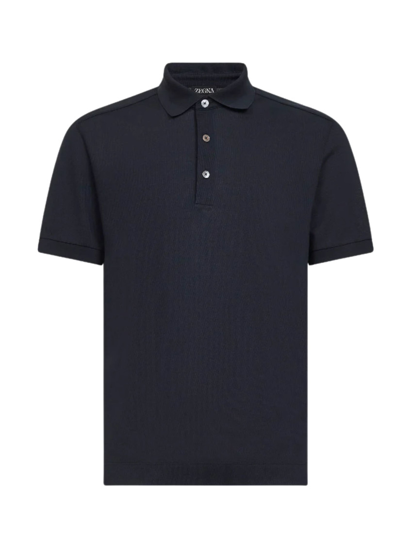 Zegna - short sleeves polo collar cotton jersey