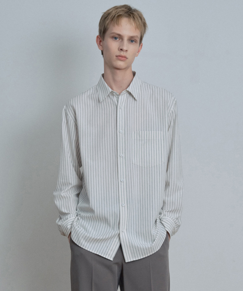 100% Cotton 30s Sercarike Stripe Oversized Shirt