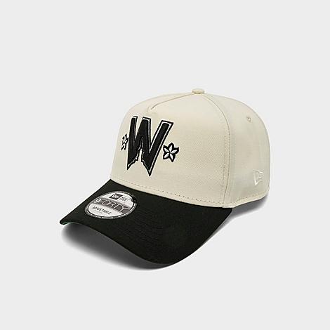 Women's Washington Nationals MLB City Connect 9FORTY A-Frame Snapback Hat in Chrome/Black