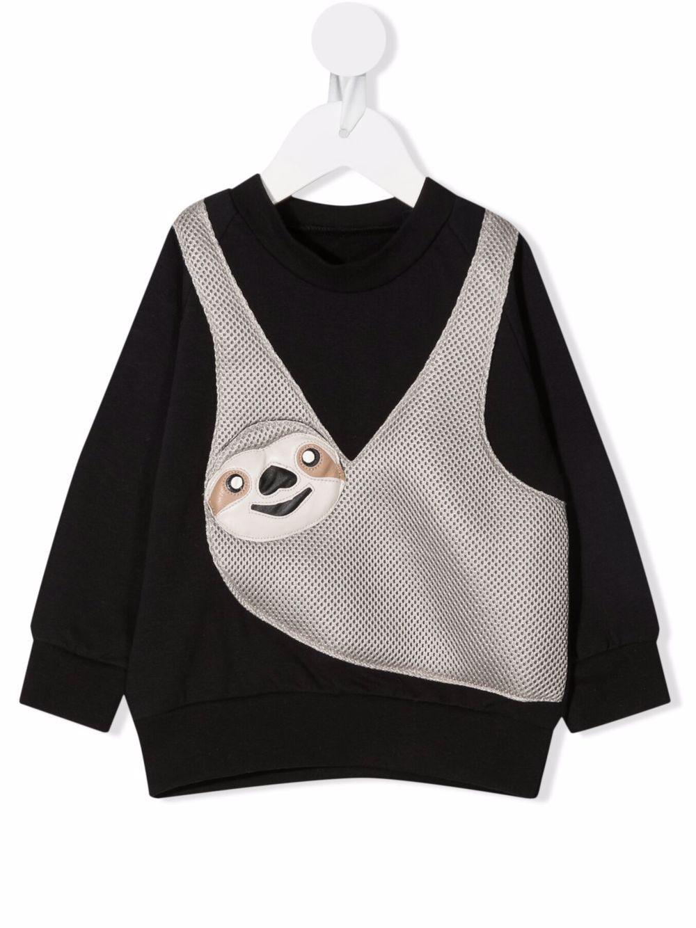 Sloth-appliquéd jersey sweatshirt - Black