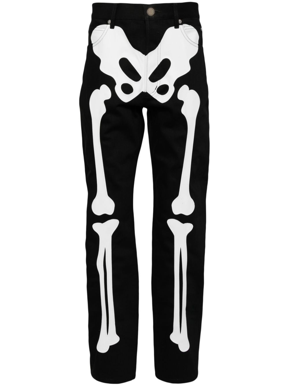 Bone patch two-tone jeans - Black