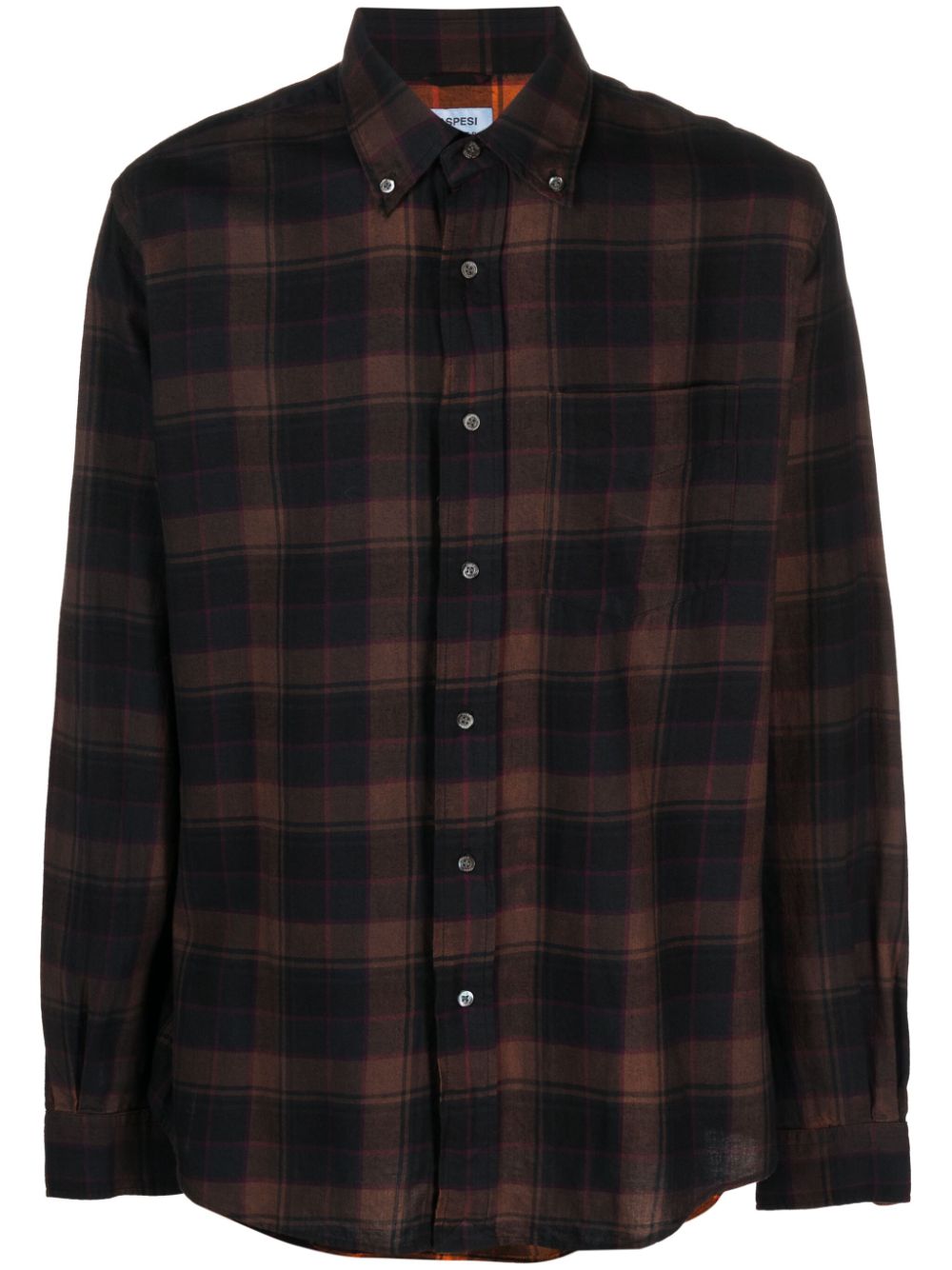 Plaid-checked cotton shirt - Blue
