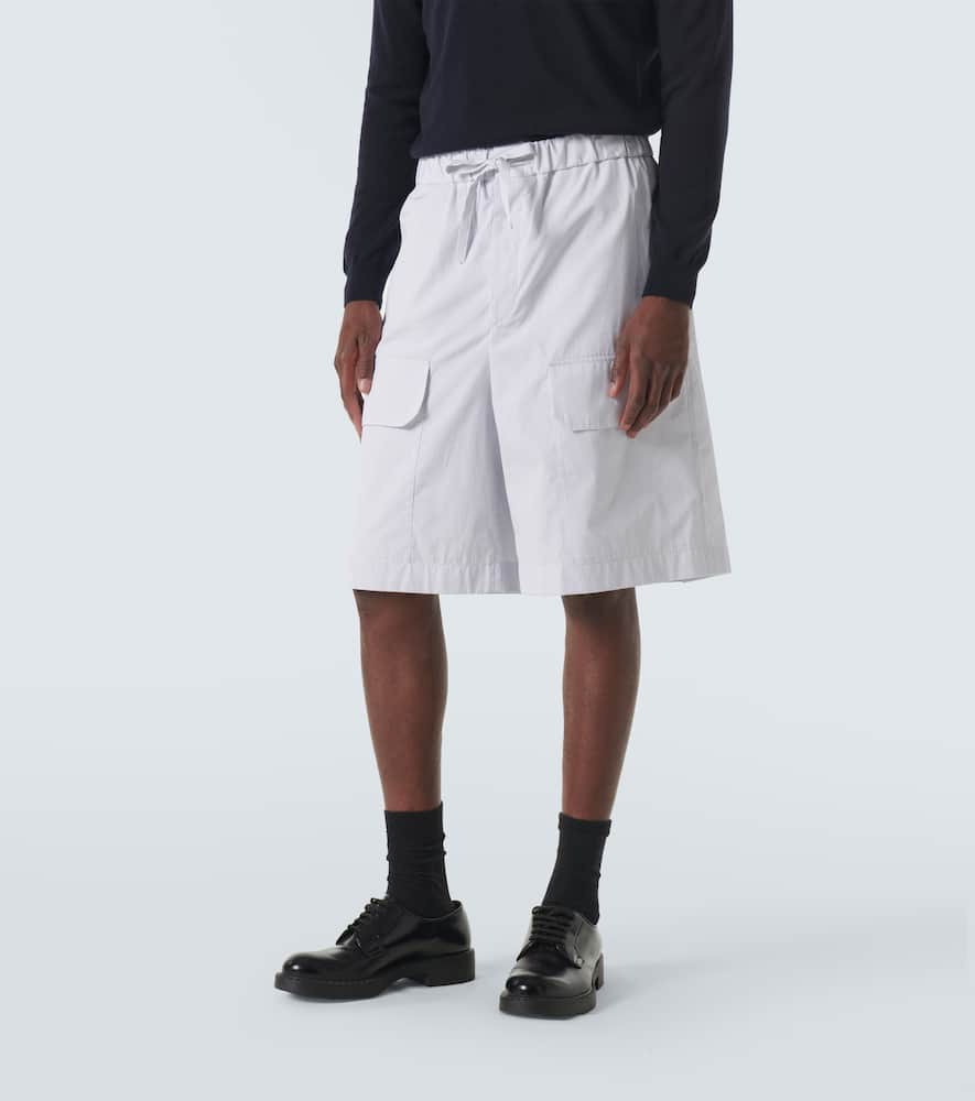 Striped cotton Bermuda shorts