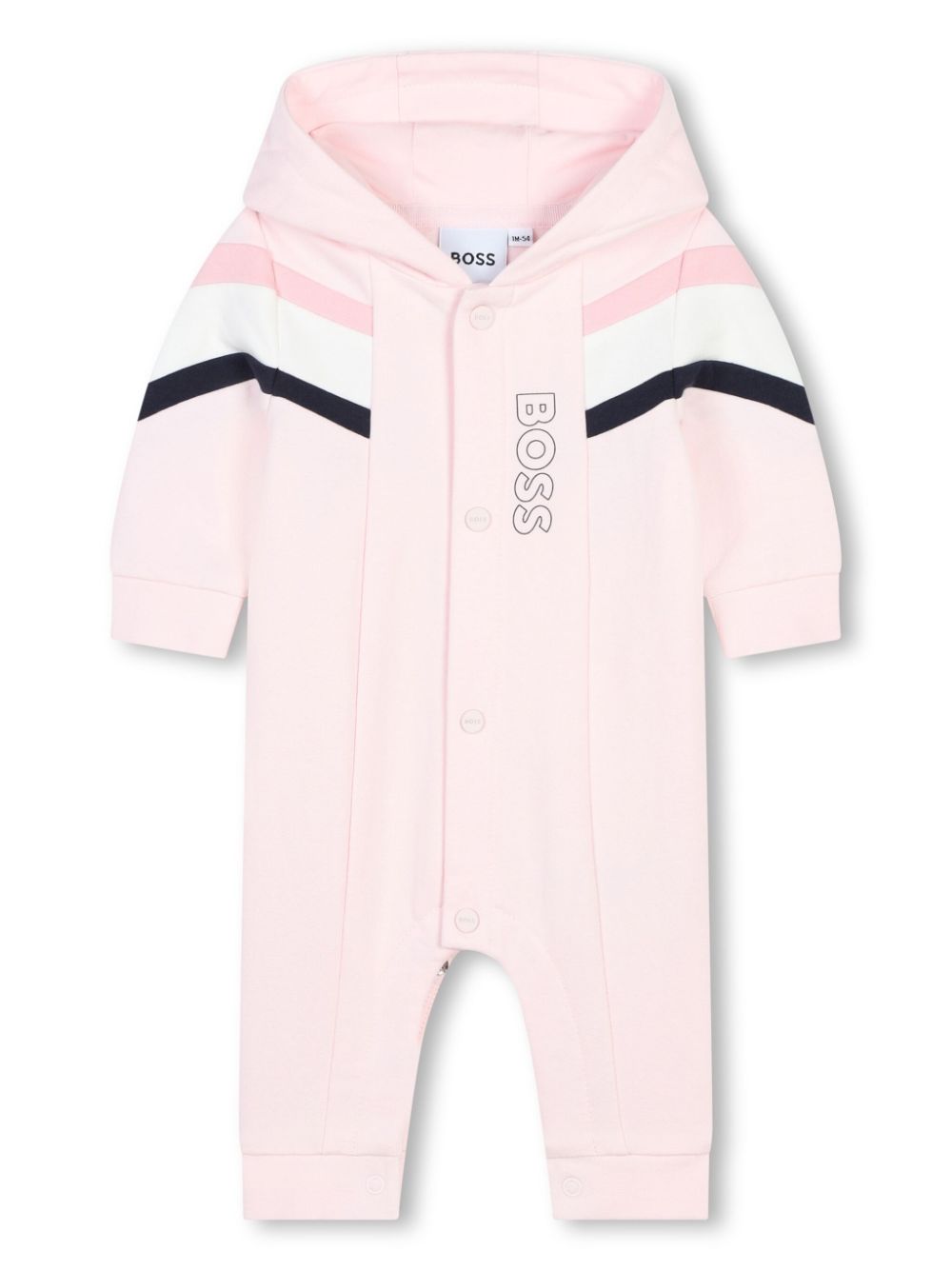 Organic cotton hooded romper - Pink