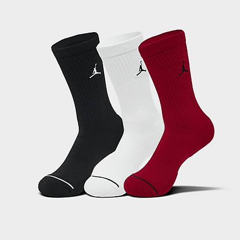 Jordan Men's Everyday Crew Socks (3-Pack) in Red/Black/White/Red