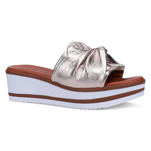 Priccila Lightweight Leather Wedge Slide Sandal