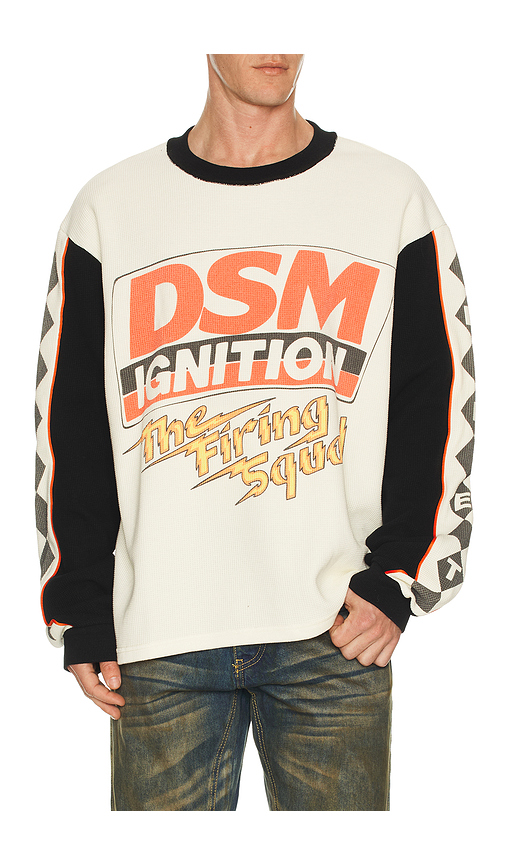 Diet Starts Monday Ignition Waffle Long Sleeve Tee in White. L. Also in M, S, XL/1X