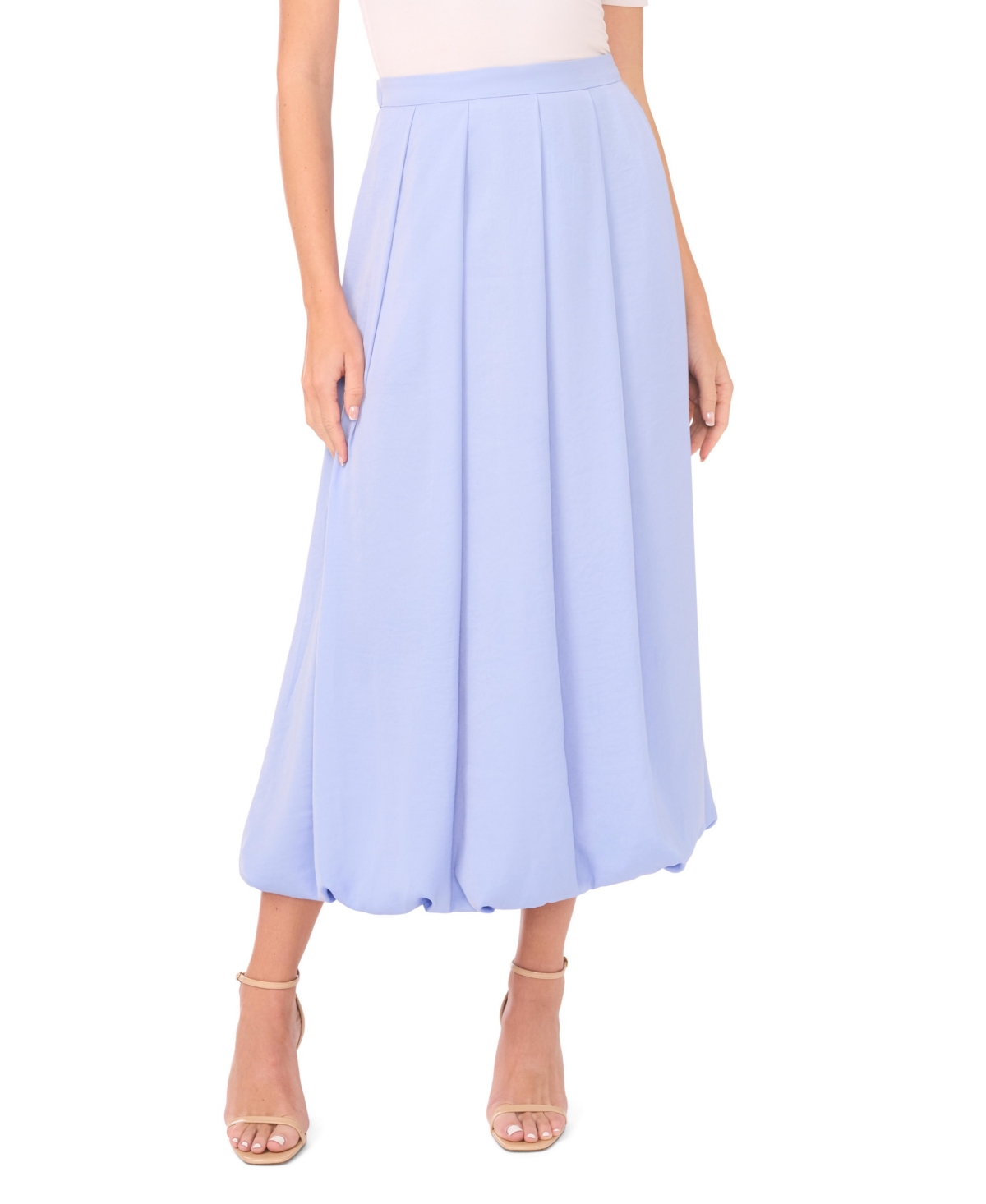 Women's Bubble Hem Midi Skirt - French Blue