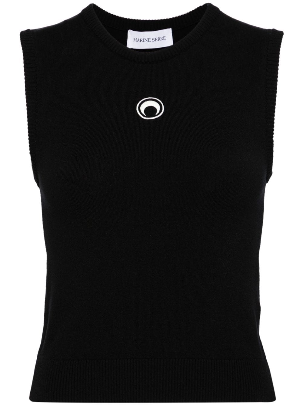 Crescent Moon-embroidered tank top