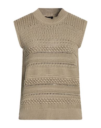 Woman Sweater Khaki Size 10 Cotton