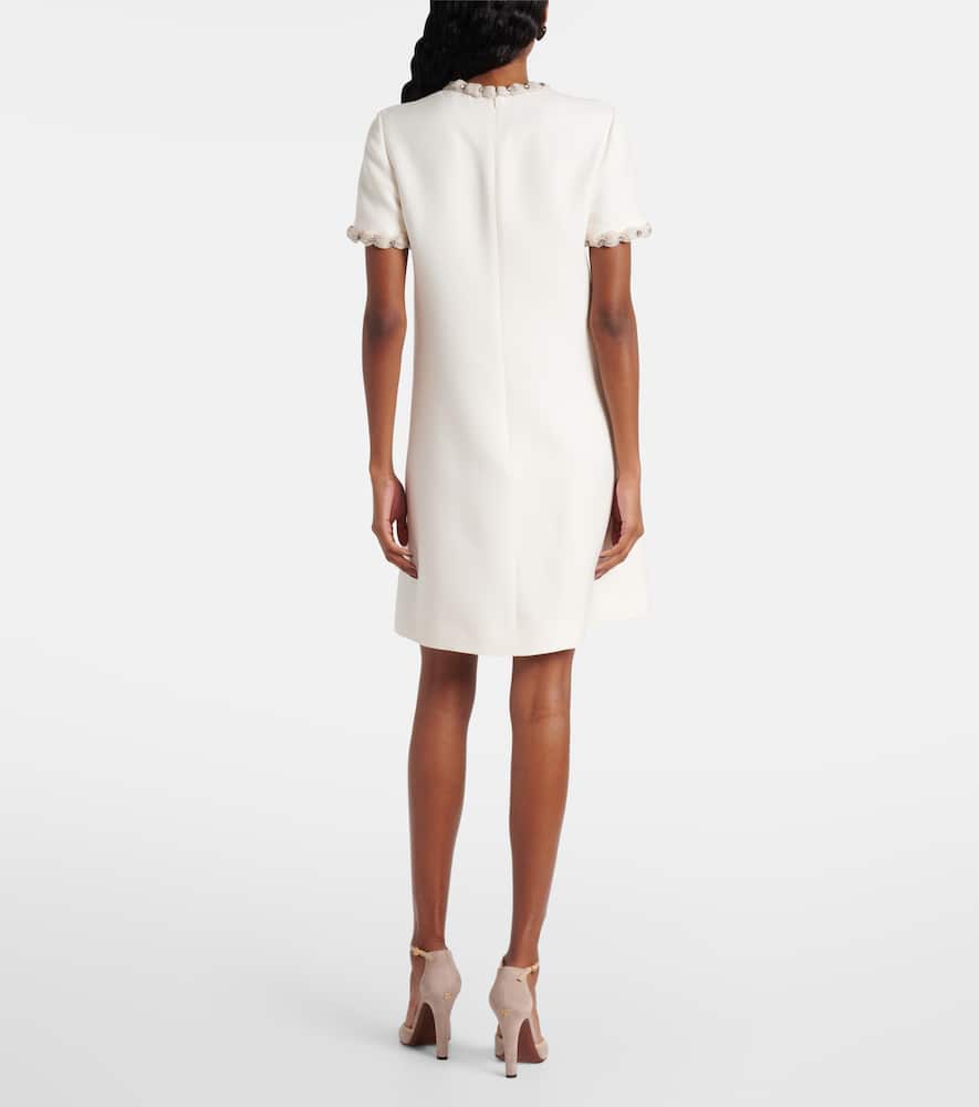 Embellished wool and silk minidress
