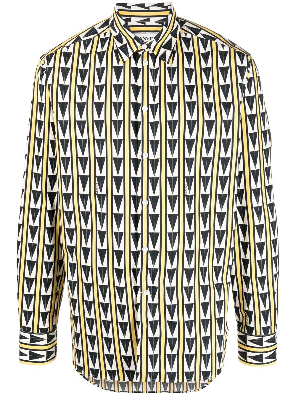 Pattered button-up shirt - Yellow