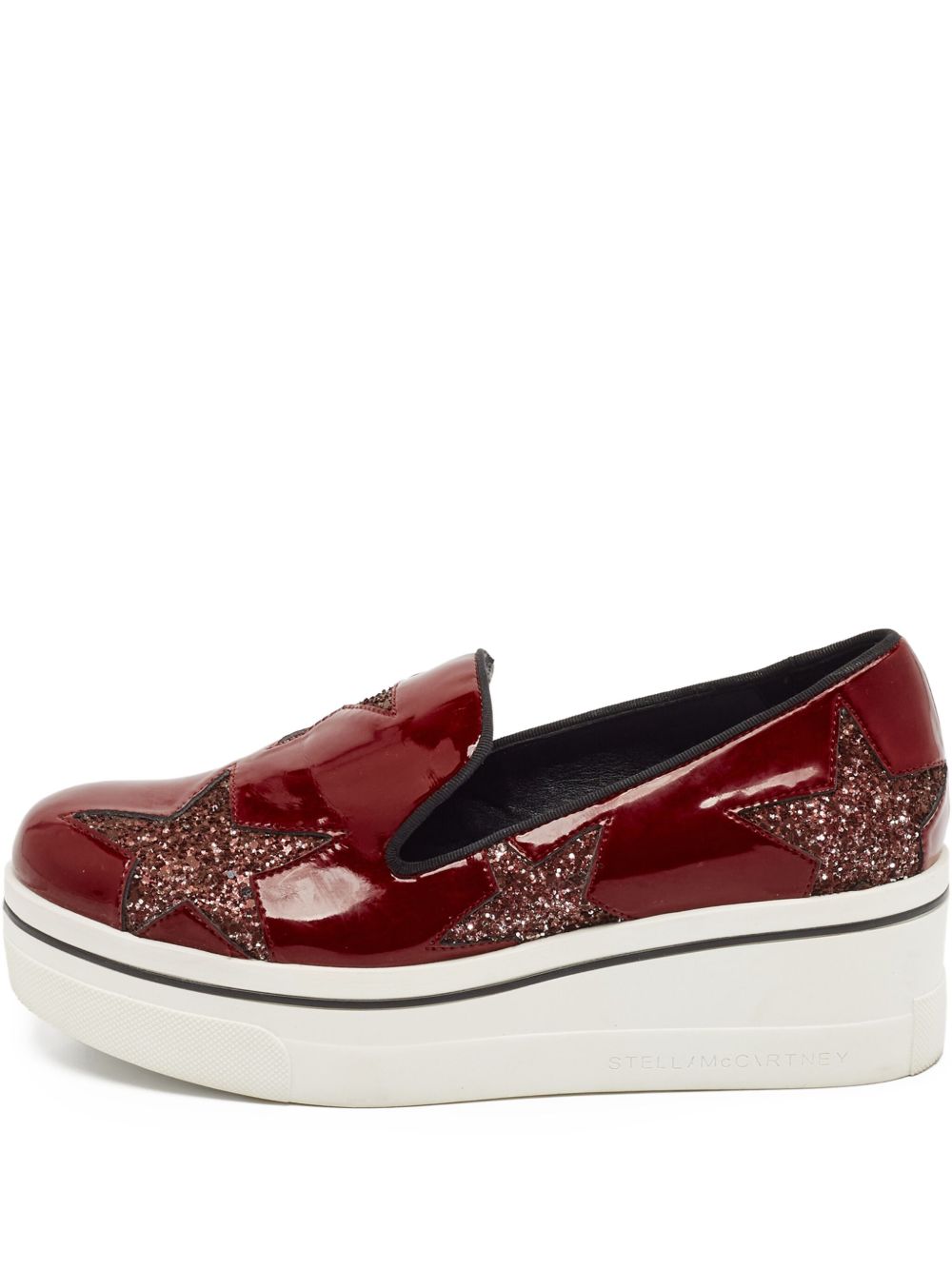 Star-patch platform loafers - Red