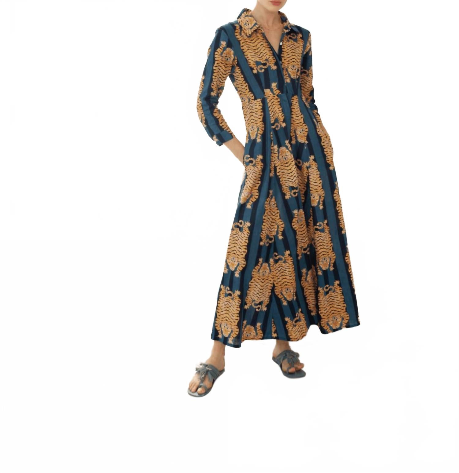 Luciana Tibet Dress In Navy