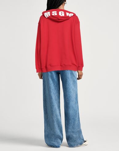 Woman Sweatshirt Red Size L Cotton