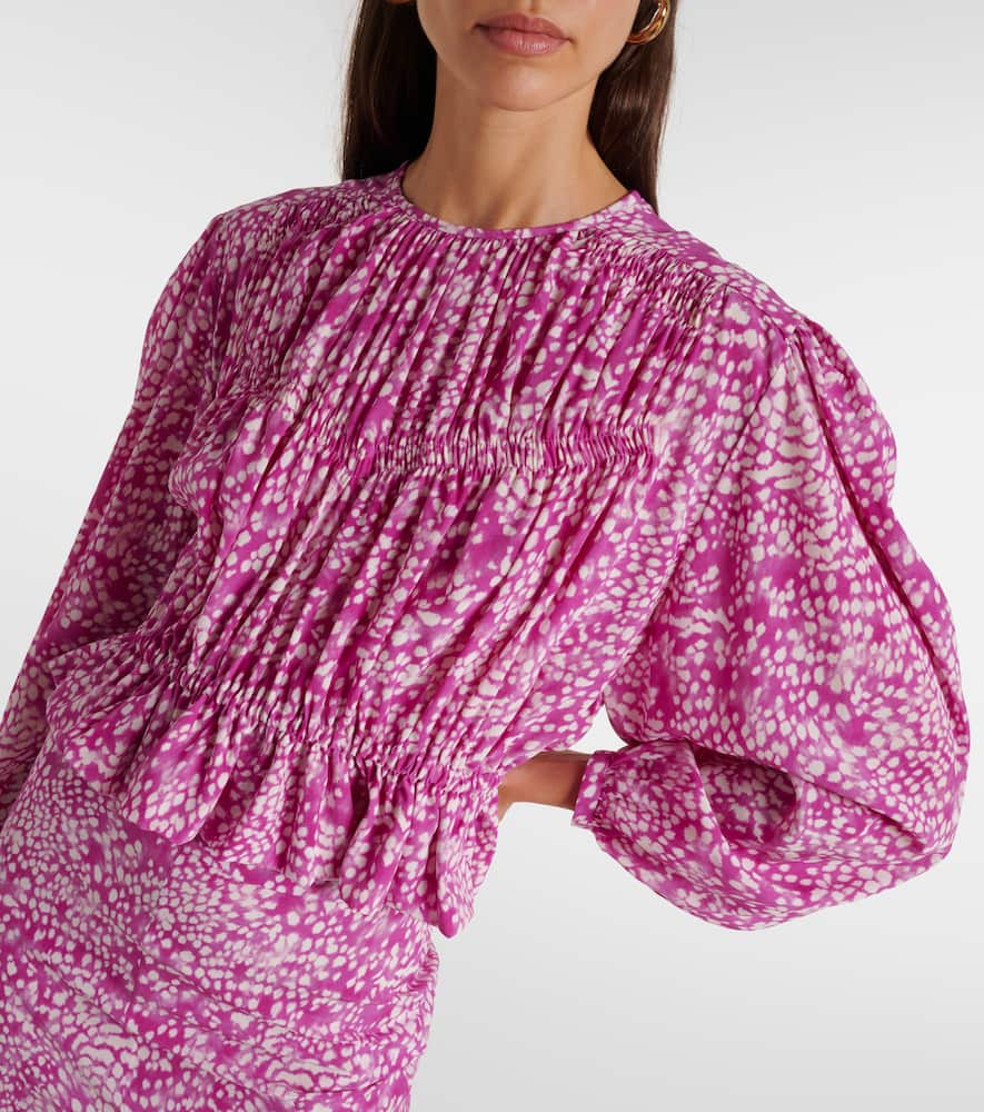 Gelina printed silk-blend top