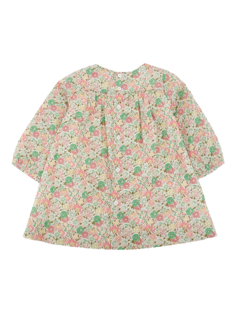 Floral print smocked dress - Pink