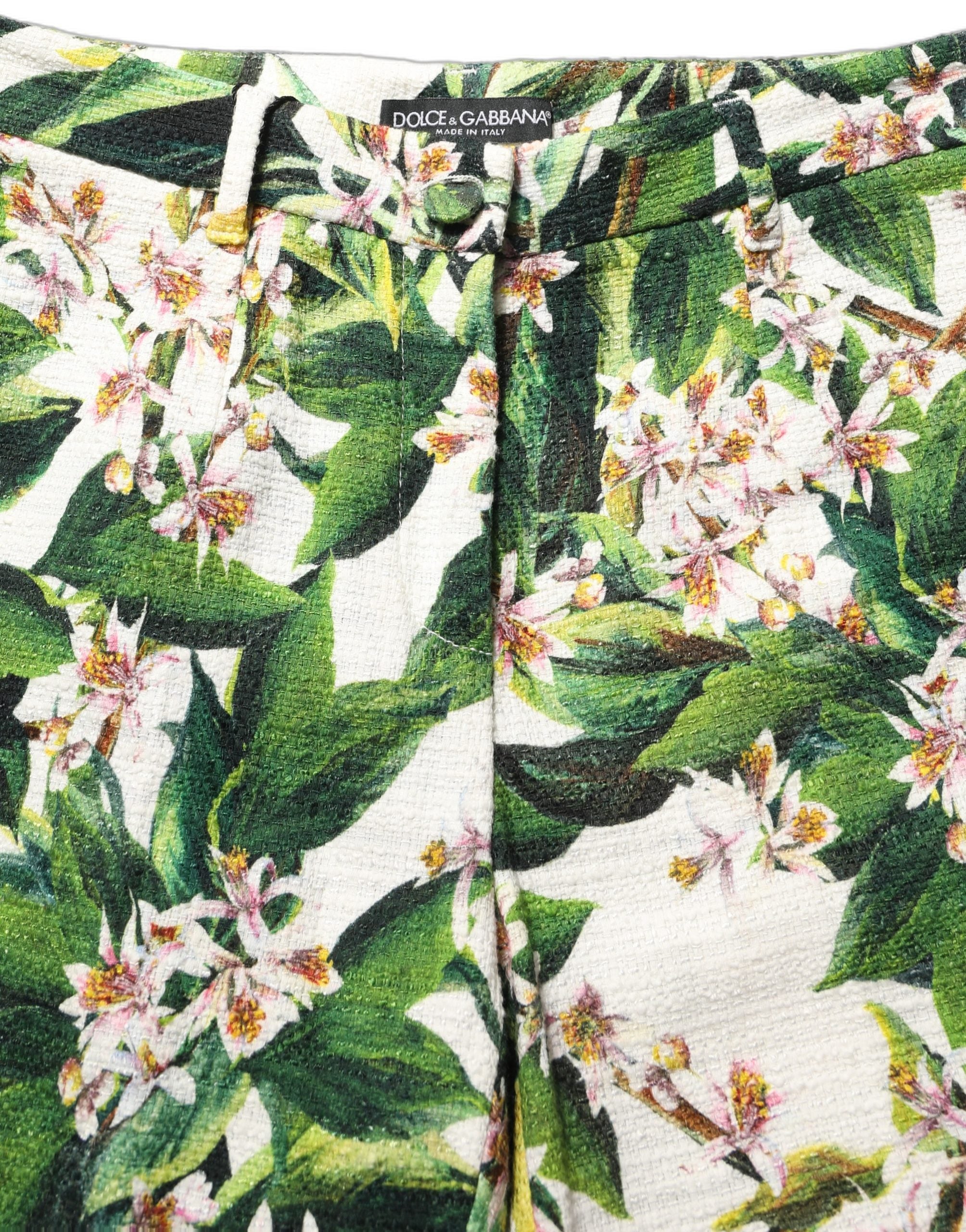 Floral Print Trousers — White