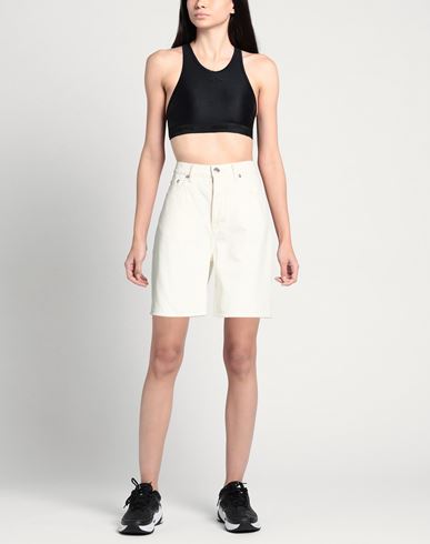 Samsøe Φ Samsøe Woman Denim shorts White Size 25 Organic cotton