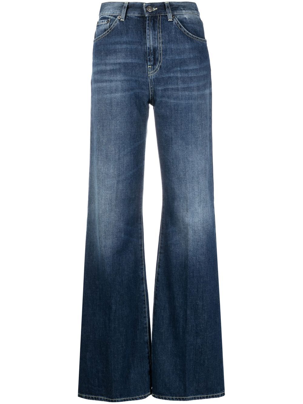 High-waist wide-leg jeans - Blue