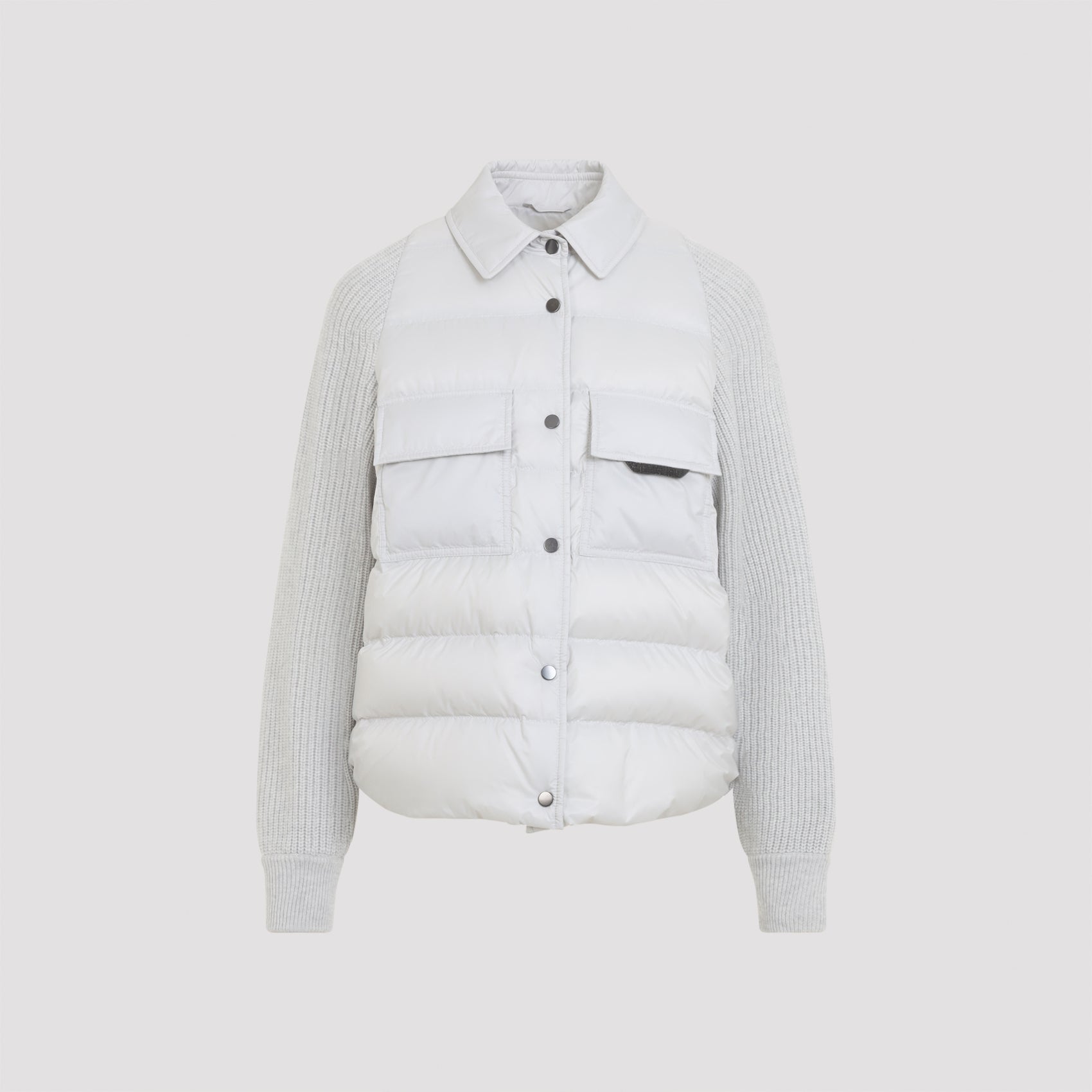 Luxury Quilted Down Jacket with Wool-Cashmere-Silk Trim