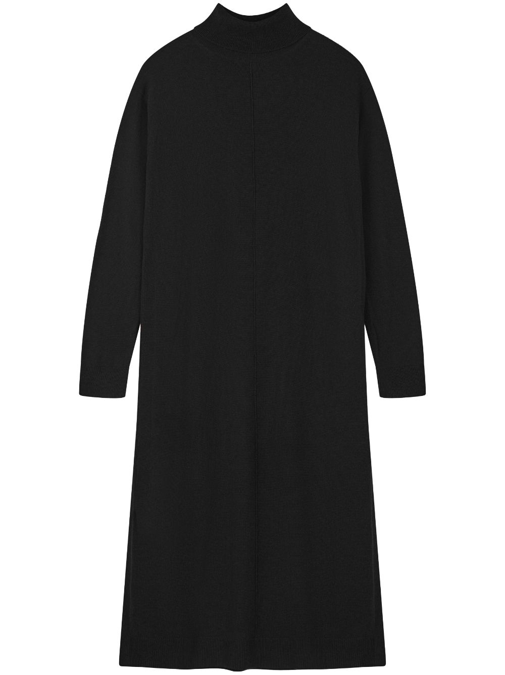 Roll-neck midi dress - Black