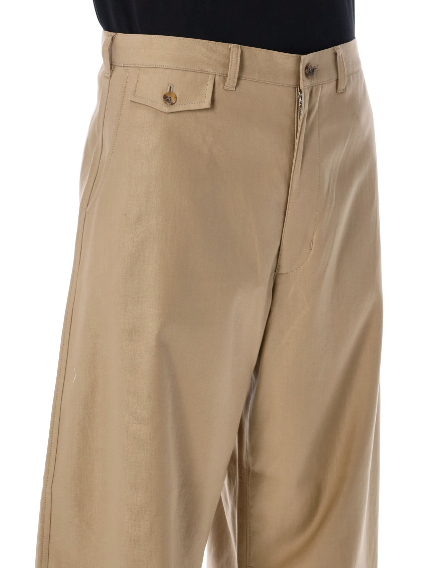 Beige Relaxed Trousers