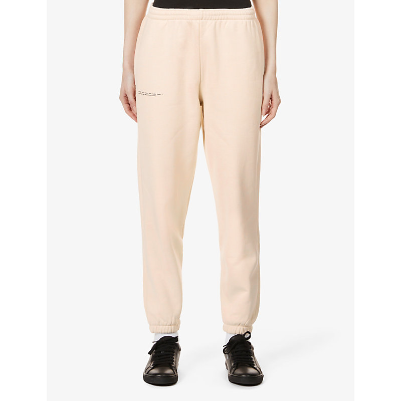 Womens Sand 365 Signature Mid-rise Organic and Recycled Cotton-blend Jogging Bottoms