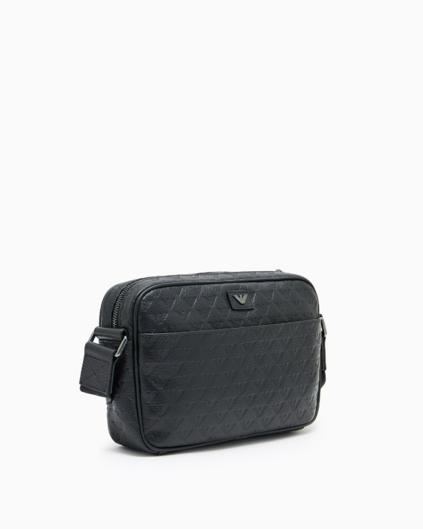Emporio Armani Embossed Leather Eagle Bag
