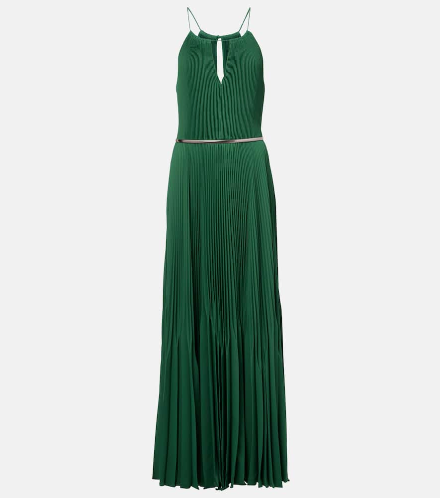 Gersa plissé sablé georgette gown