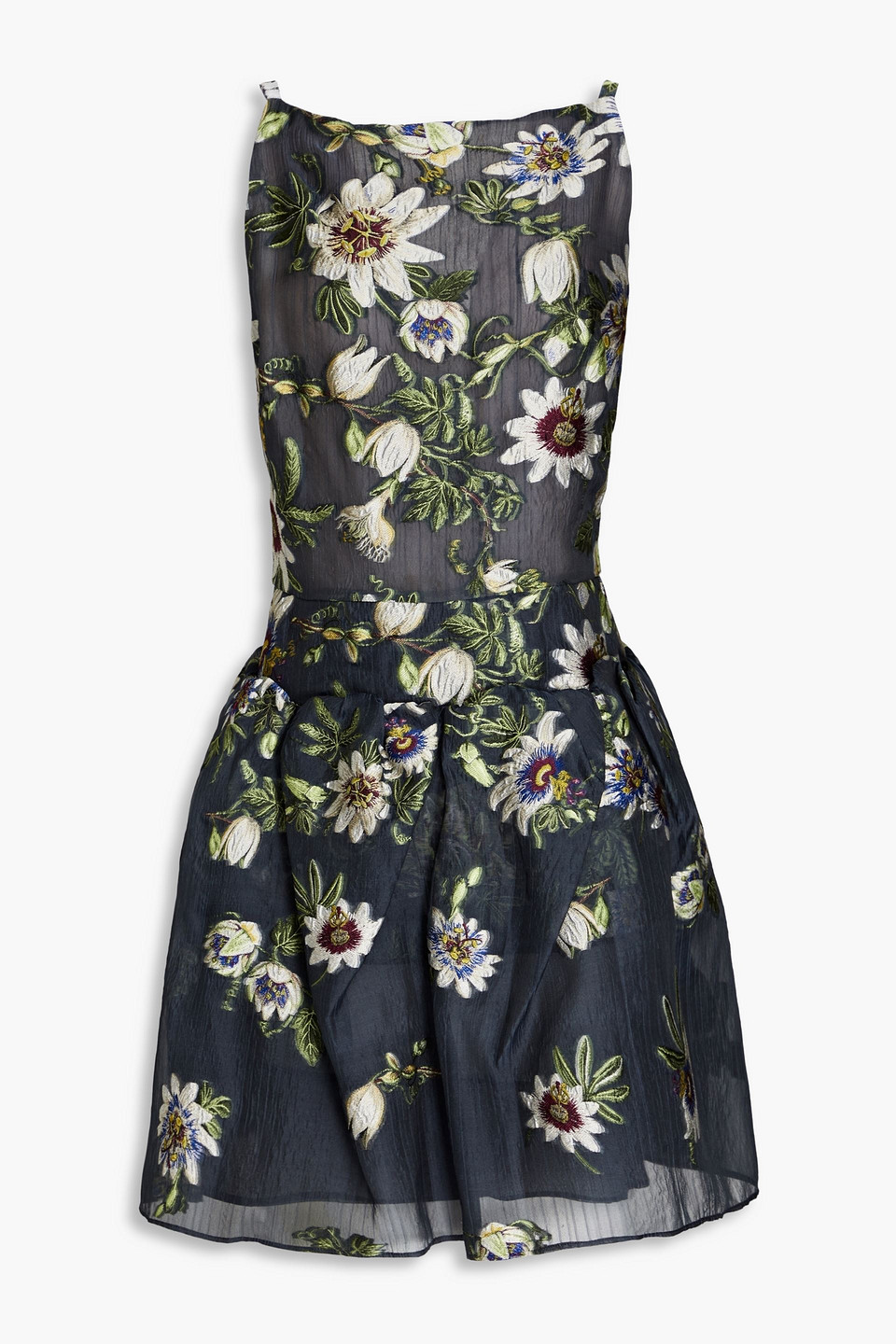 a line halter formal dress Blue Halter A Line Floral Chiffon Formal Prom Dresses With Ruffles Blue / 6
