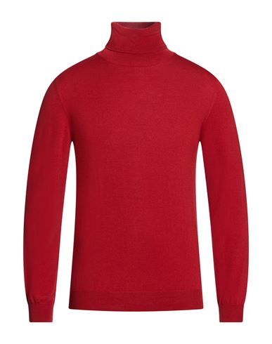 Man Turtleneck Red Size 42 Virgin Wool, Polyamide