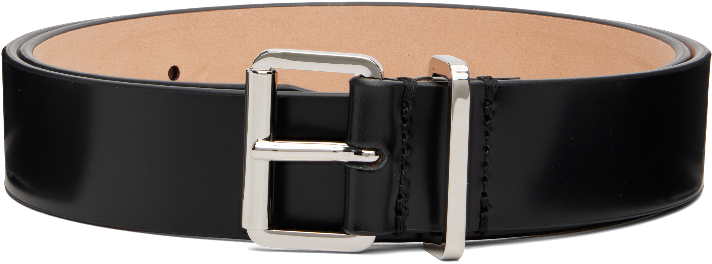 Black Simple Buckle Belt