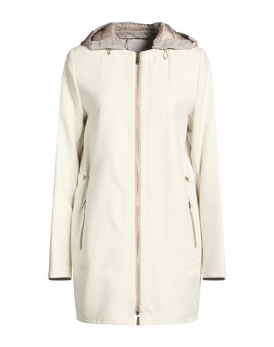Woman Overcoat & Trench Coat Ivory Size 6 Cotton, Polyethylene, Polyurethane, Polyester