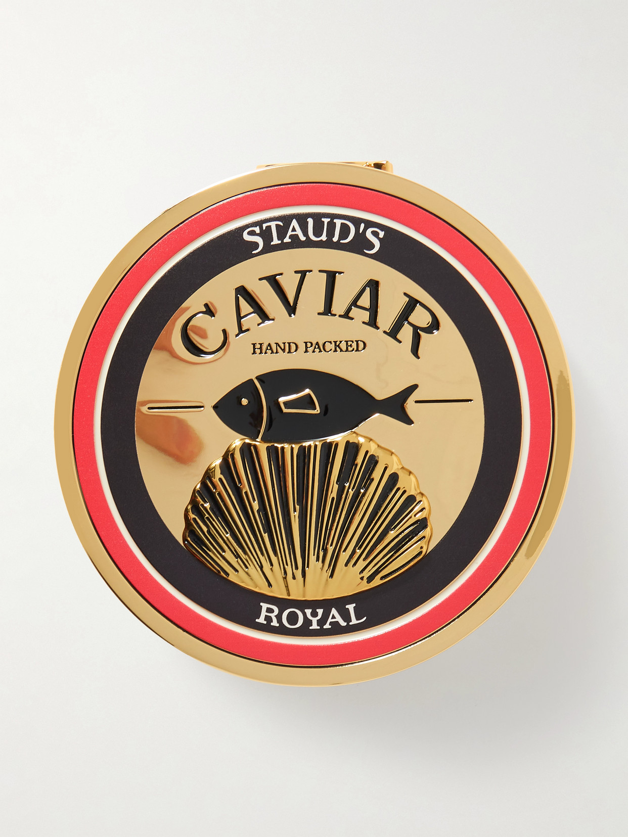 Caviar Enamel Gold-tone Clutch - One size