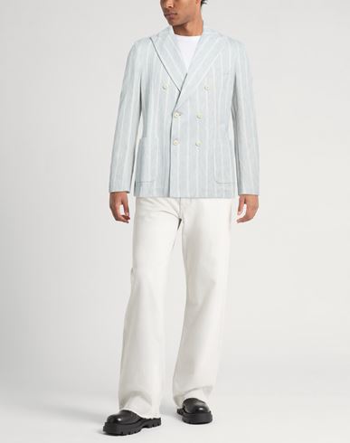 Man Blazer Light blue Size 36 Cotton