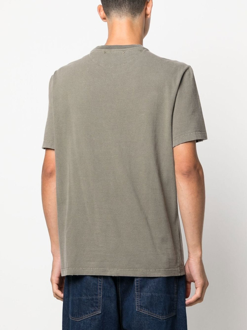Green Logo cotton t-shirt