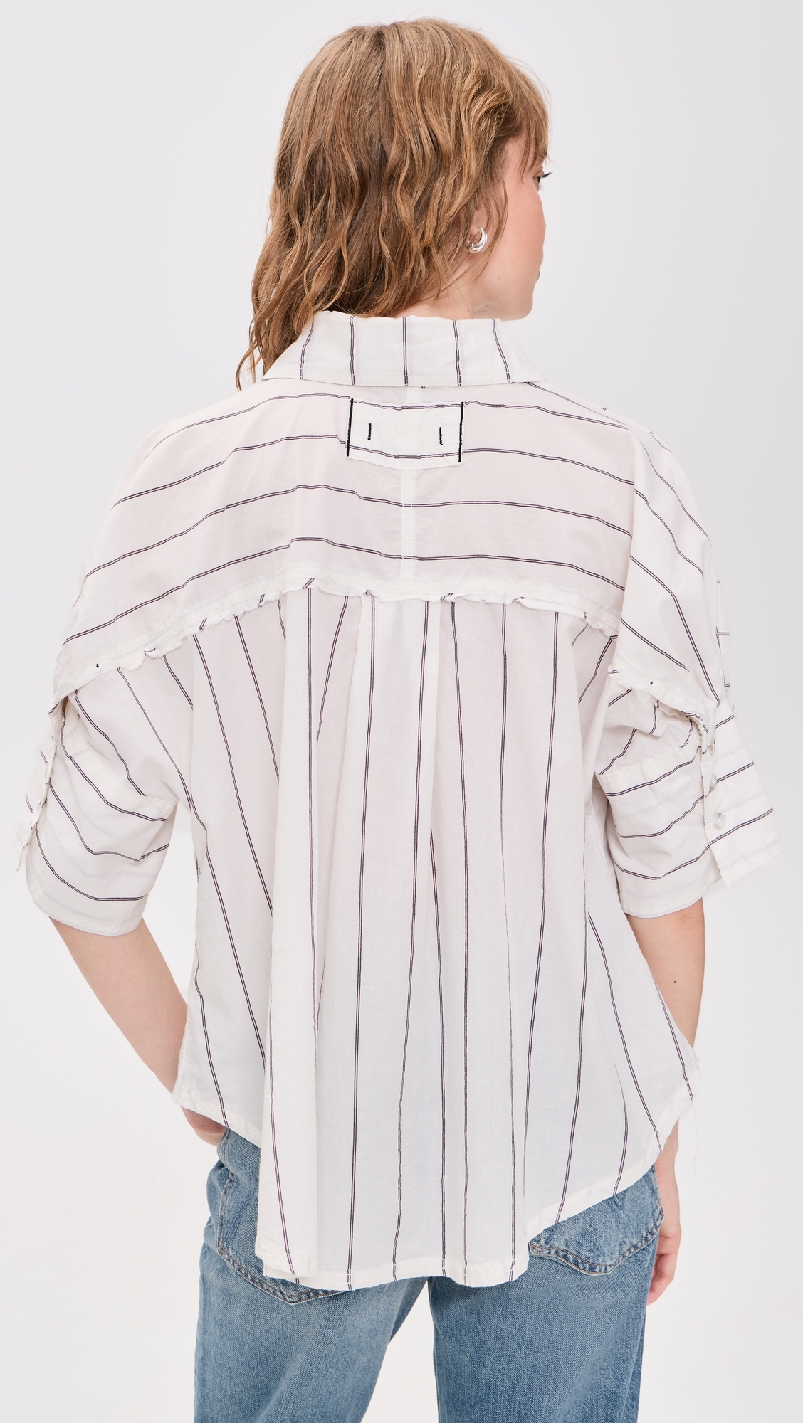 Seaside Stripe Button Down Shirt Ivory Combo