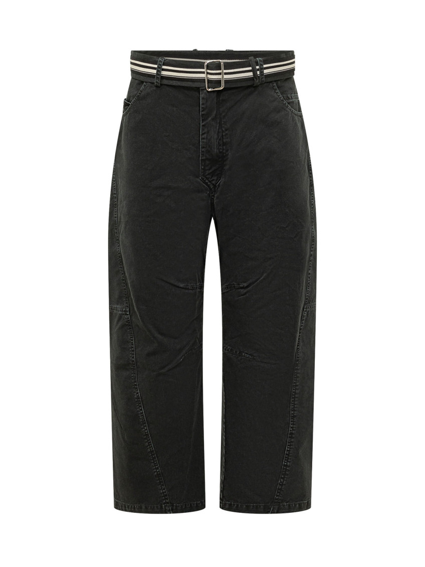 Black Loose Flat Front Pants