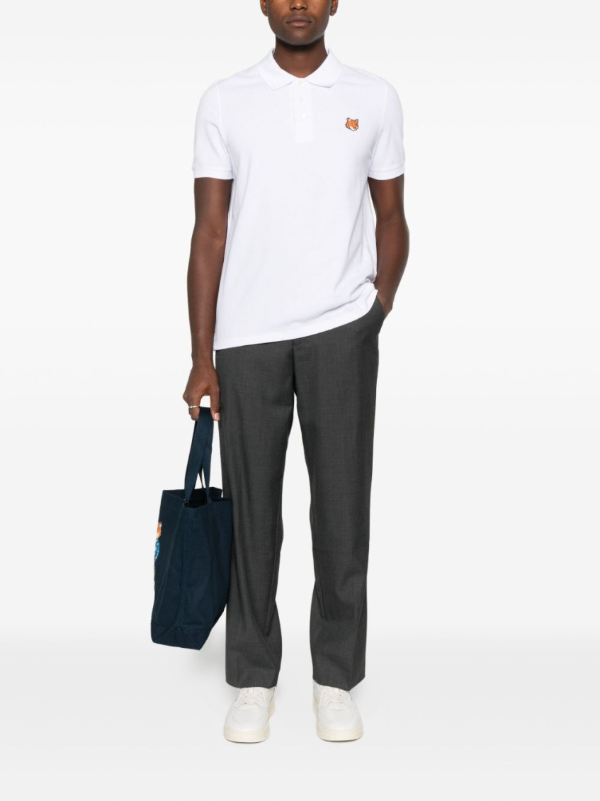 White Fox Head Polo Shirt