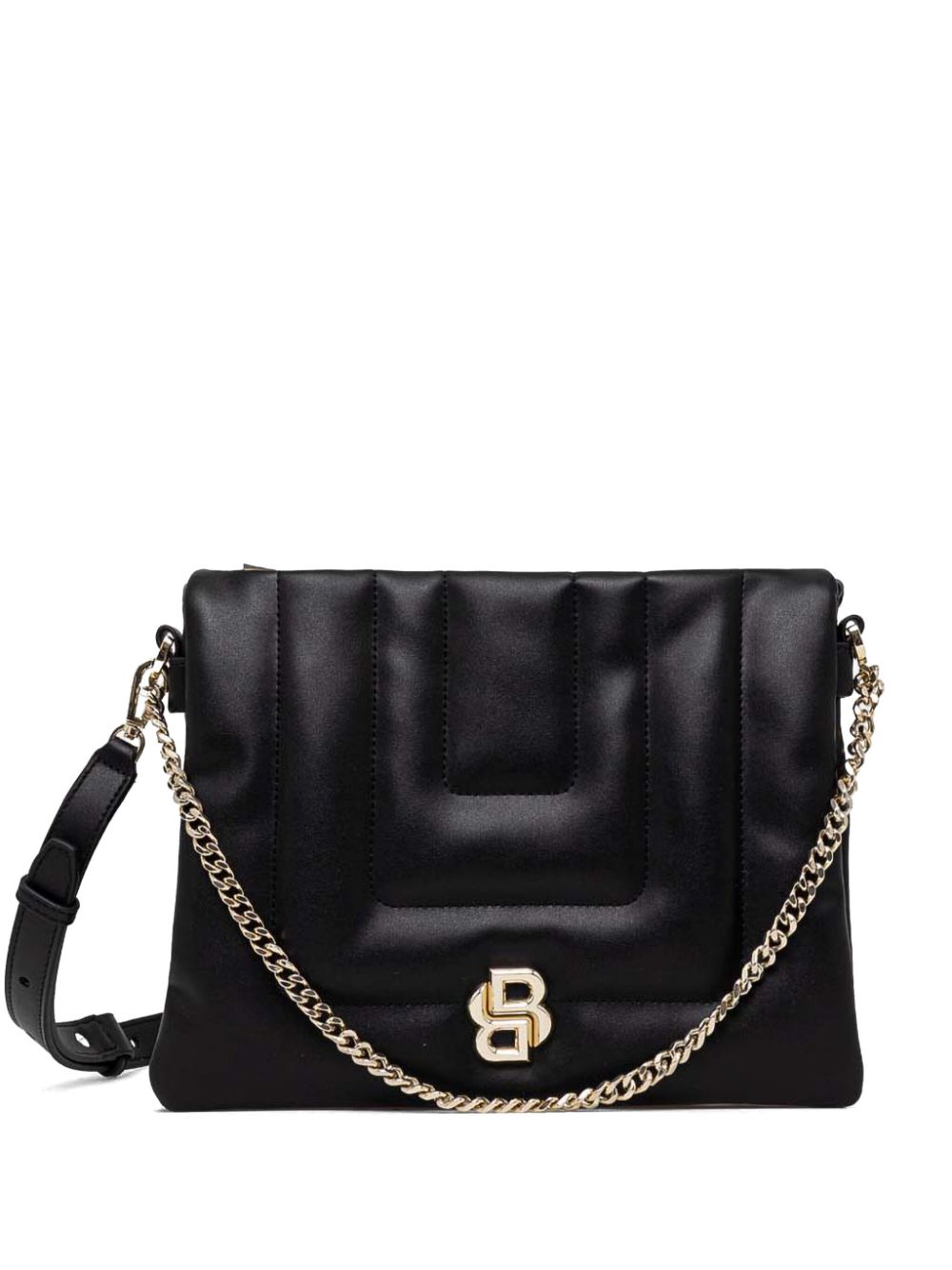 Logo-plaque crossbody bag - Black