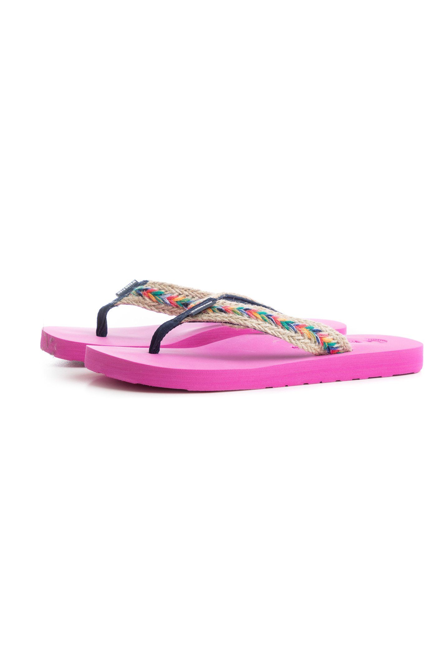 Weird Fish Women's Adila Braided Flip Flops in Bright Pink